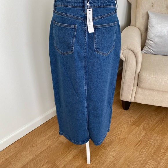 STEVE MADDEN WOMEN’S DENIM MIDI SKIRT COLOR LIGHT WASH SIZE S - Picture 3 of 13